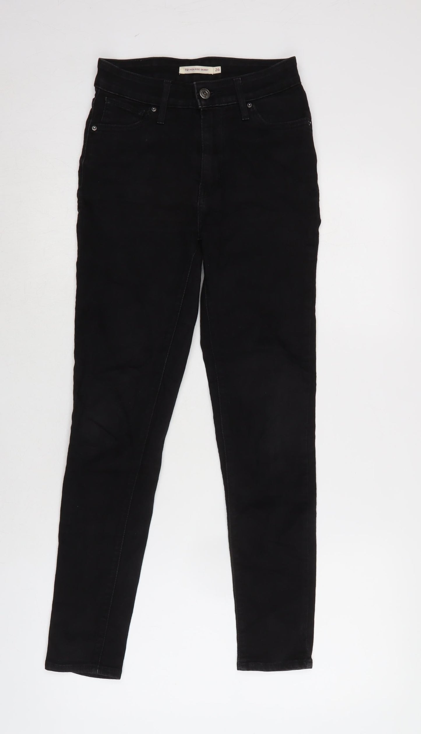 Levi's Womens Black Cotton Straight Jeans Size 24 in L27 in Regular Zip