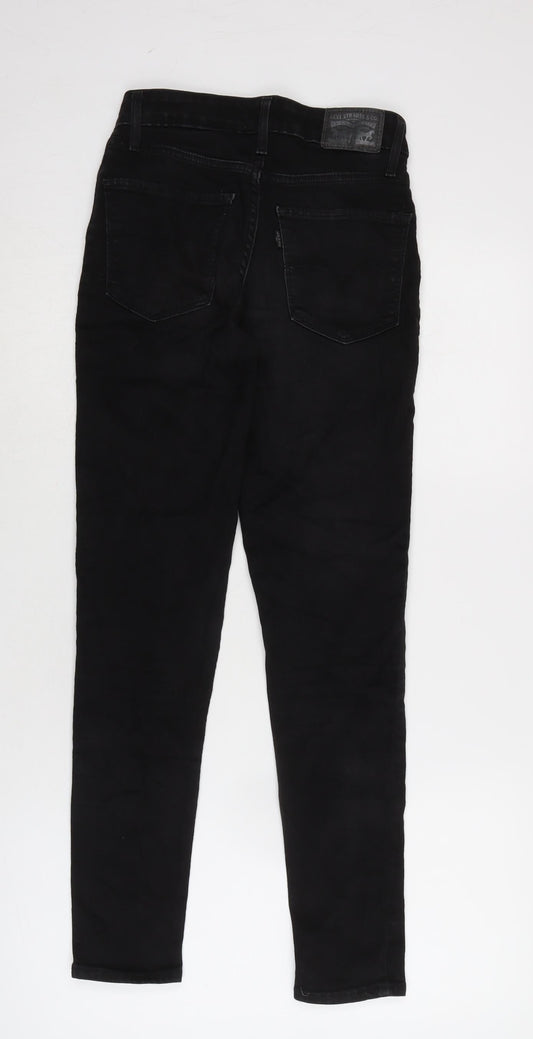Levi's Womens Black Cotton Straight Jeans Size 24 in L27 in Regular Zip