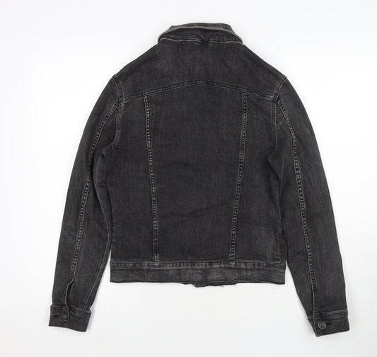 River Island Womens Black Jacket Size S Button