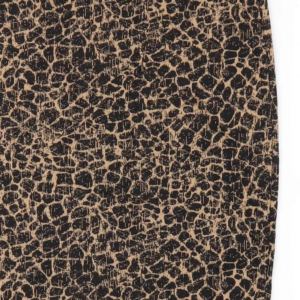ASOS Womens Brown Geometric Polyester Straight & Pencil Skirt Size 8