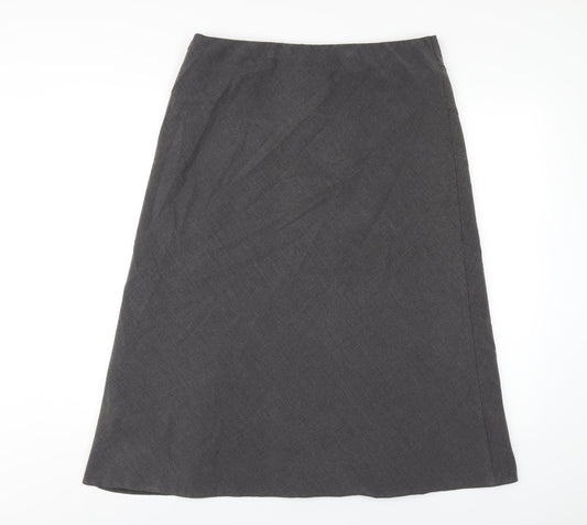 Platform Womens Grey Polyester A-Line Skirt Size 14
