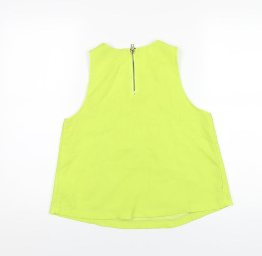 AX Paris Womens Green Polyester Basic T-Shirt Size 12 Round Neck