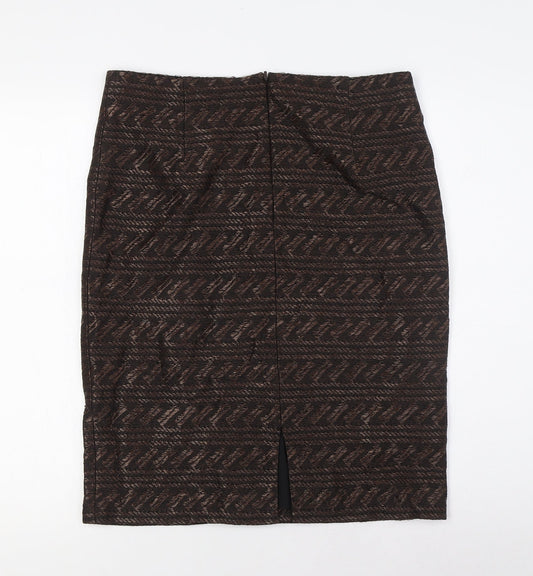 Peruvian Connection Womens Black Cotton Straight & Pencil Skirt Size 12 Zip