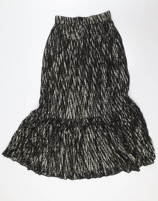 Zara Womens Black Polyester A-Line Skirt Size XS - Elasticated Waist
