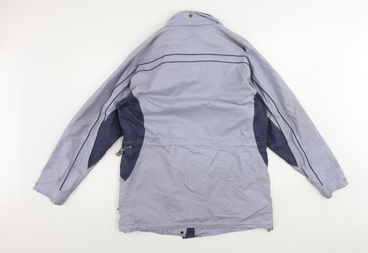 Outdoor Scene Womens Blue Windbreaker Jacket Size 10 Zip - Vintage Zipped Pockets Technical