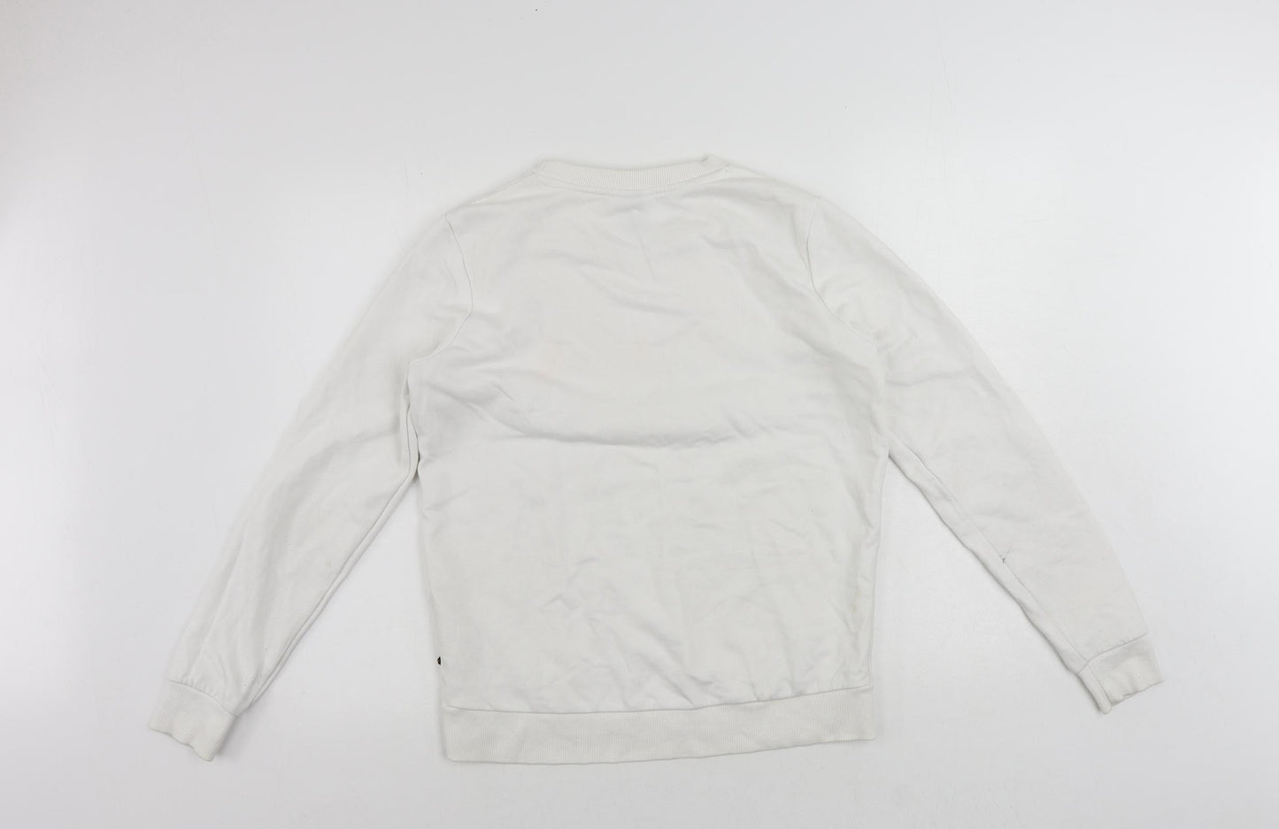 ellesse Womens White Cotton Pullover Sweatshirt Size 10 Pullover - Vintage Logo