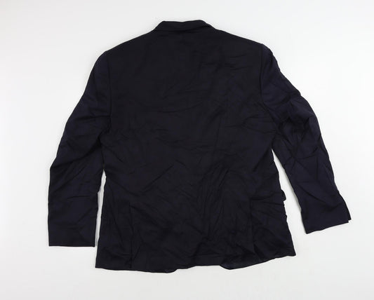 Marks and Spencer Mens Blue Polyester Tuxedo Suit Jacket Size 44 Regular