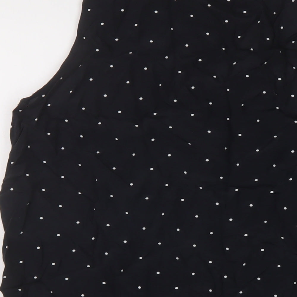 Gap Womens Black Polka Dot Viscose Basic Tank Size S V-Neck