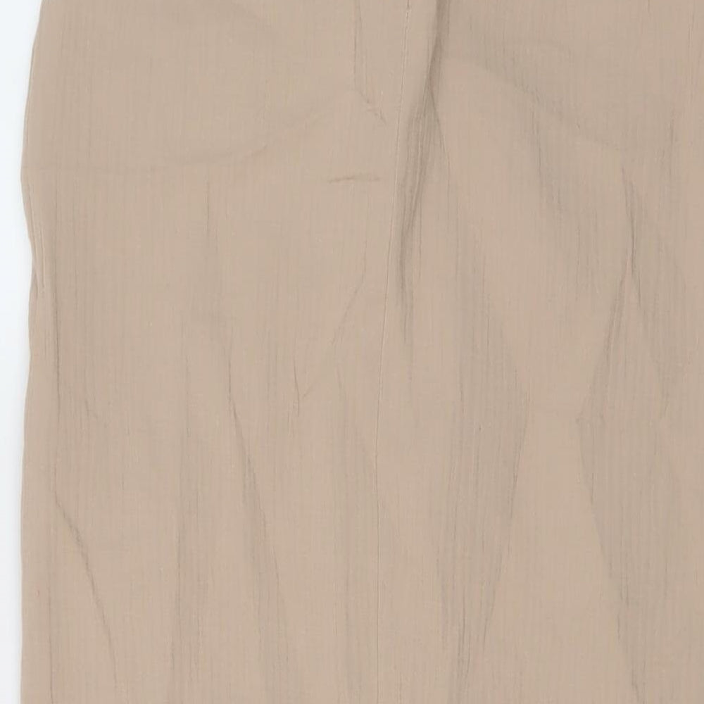 Zra Womens Beige Cotton Straight & Pencil Skirt Size S Zip