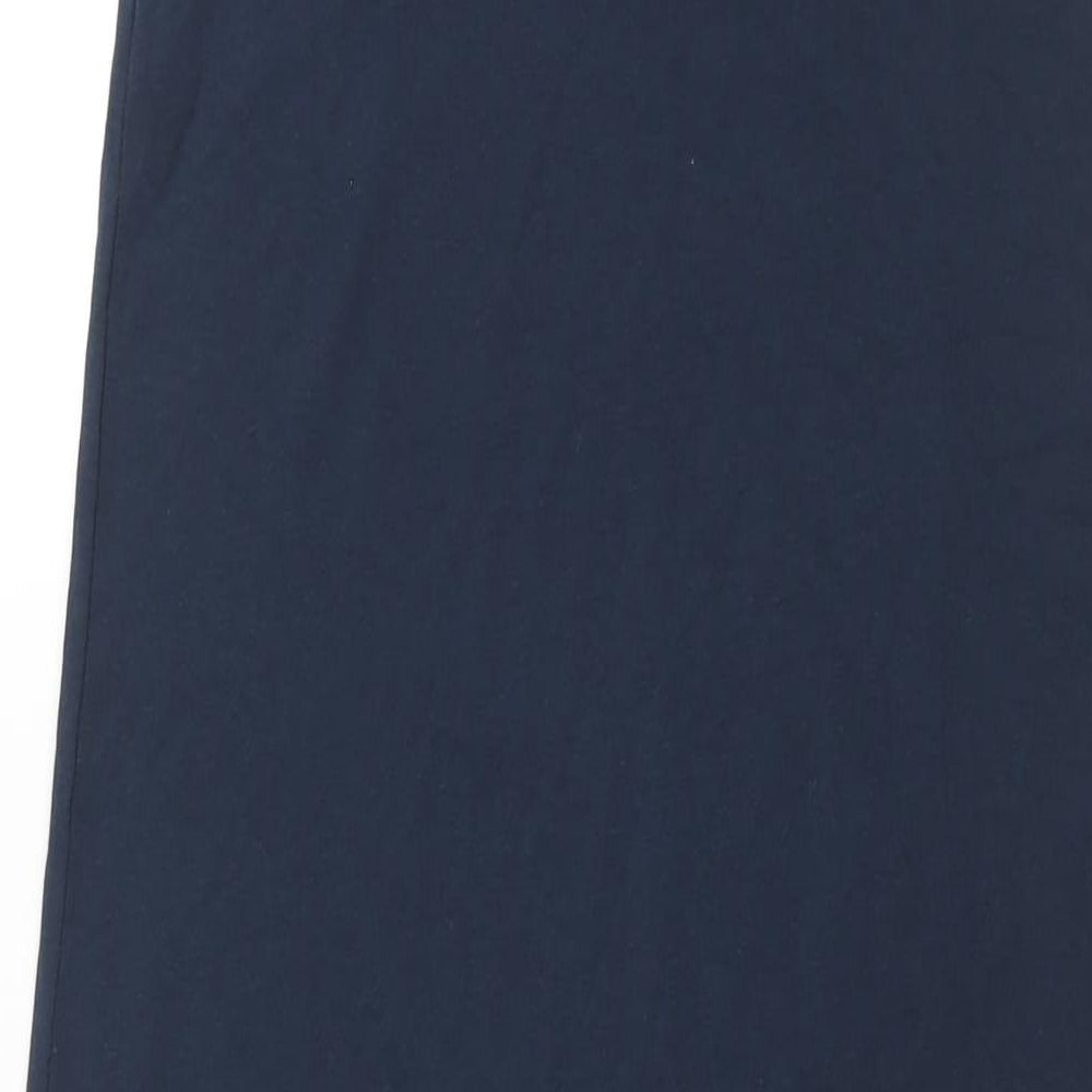 Brand and care label for Vera Moda women’s blue polyester maxi, size M, scoop neck pullover