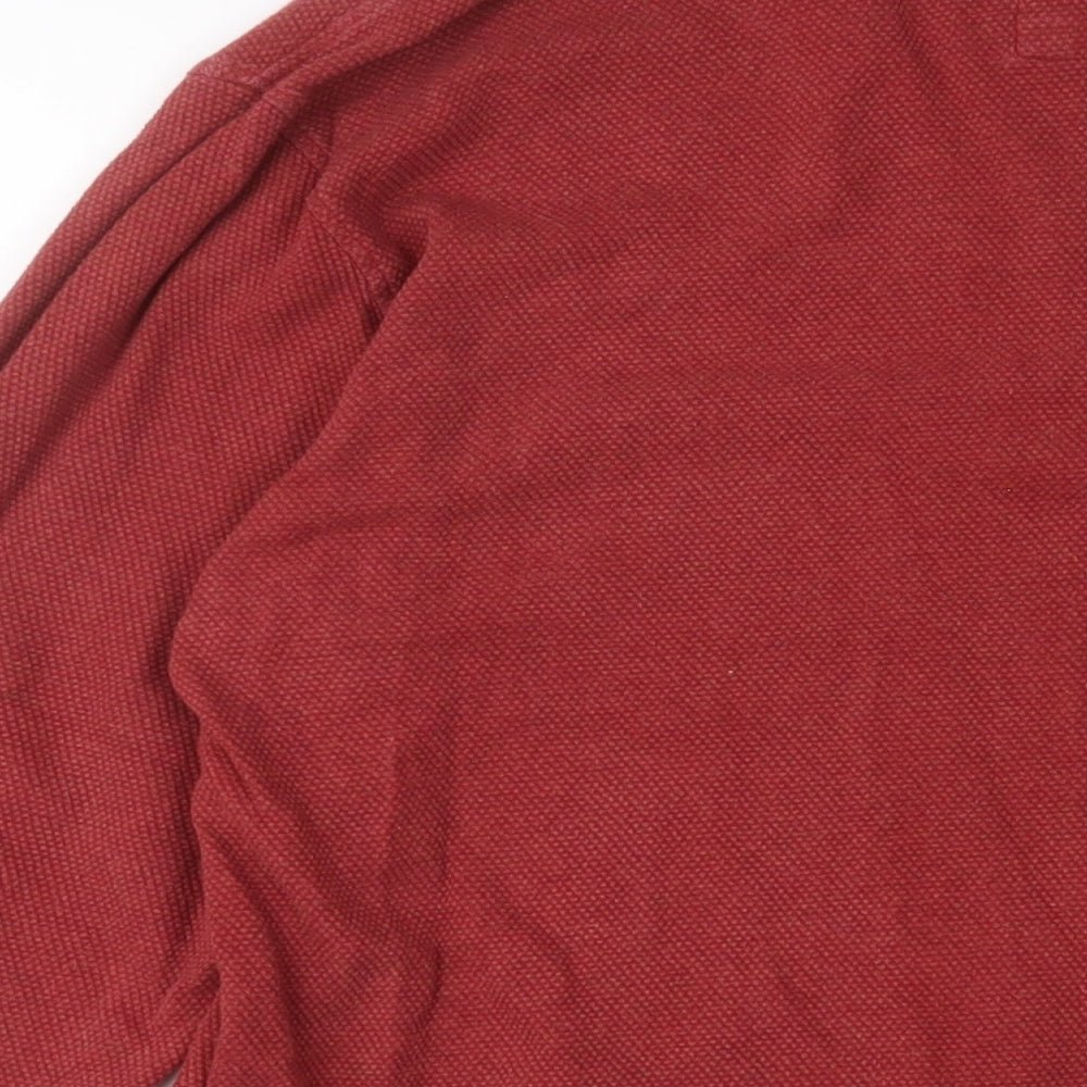 Brand and care label for Luke men’s red cotton pullover sweatshirt, size L, - logo, embroidered