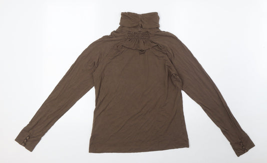 Womens UK Size M Kapalua Brown Viscose Blouse