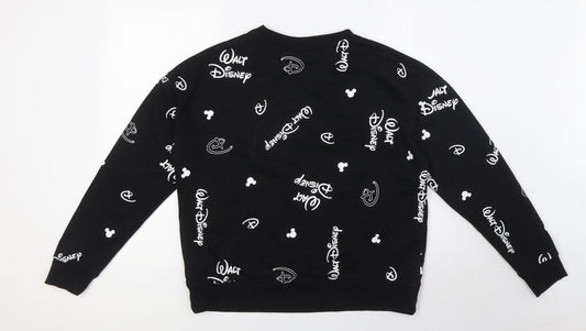 Disney Womens Black Polyester Pullover Sweatshirt Size S