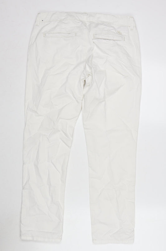 Ambercrombie & Finch Womens Ivory Cotton Straight Jeans Size 32 in L28 in Regular Zip