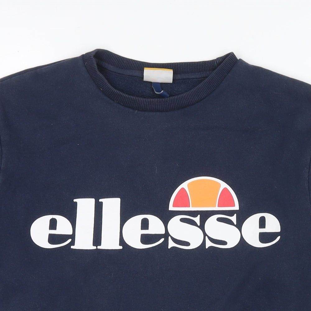 ellesse Womens Blue Cotton Pullover Sweatshirt Size 8 Pullover - Logo