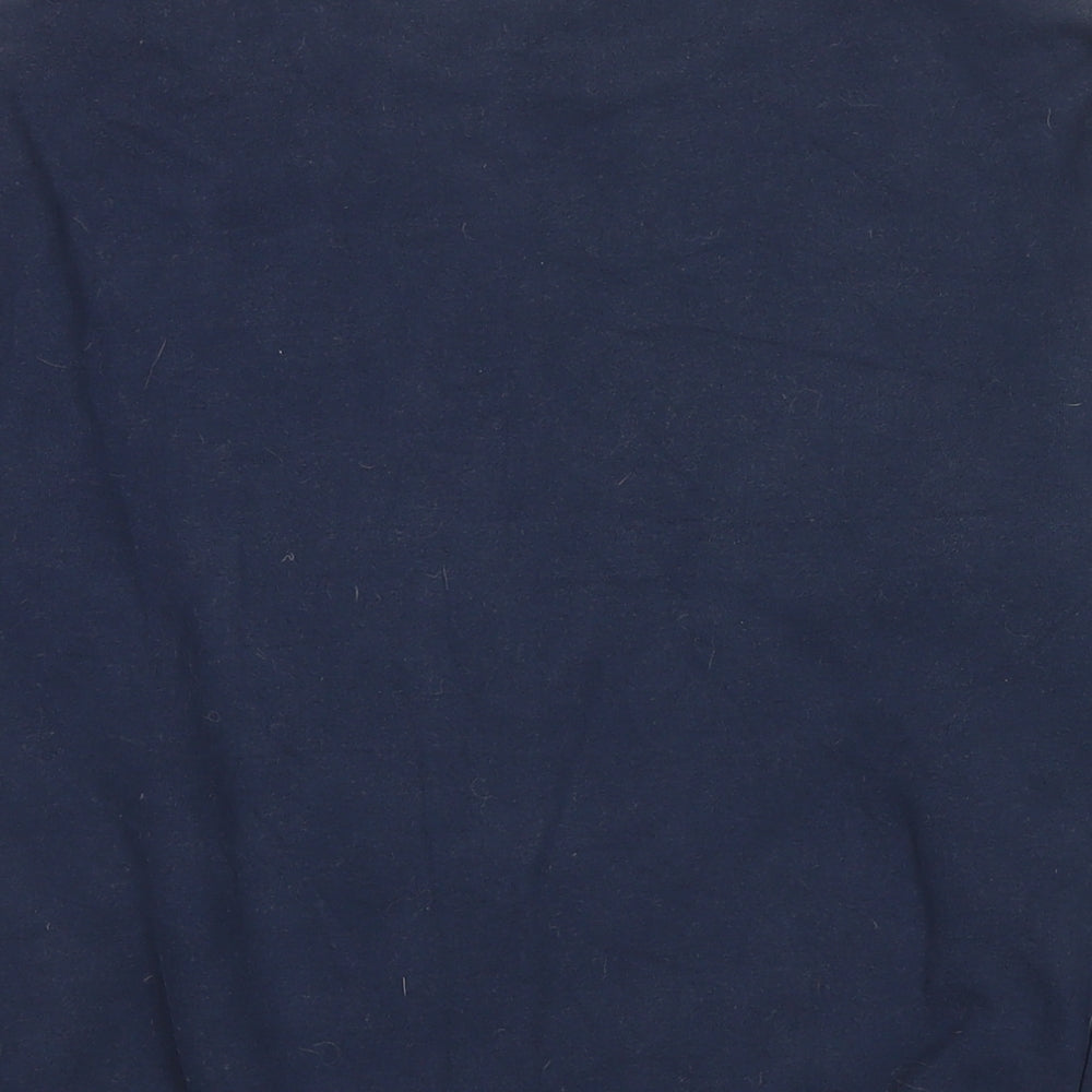 Brand and care label for Ellesse women’s blue cotton pullover sweatshirt, size UK 8, pullover - logo
