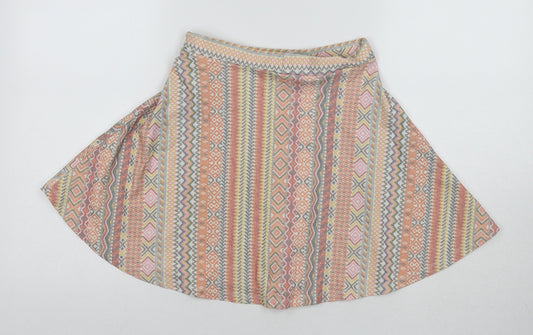 River Island Womens Multicoloured Geometric Cotton Swing Skirt Size 6