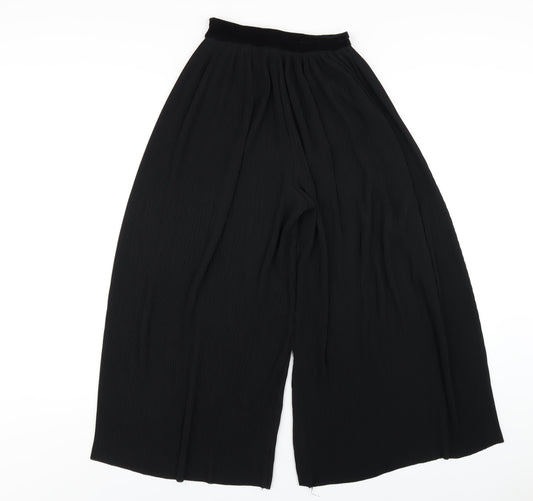 Zara Womens Black Polyester Capri Trousers Size XS L21 in Regular