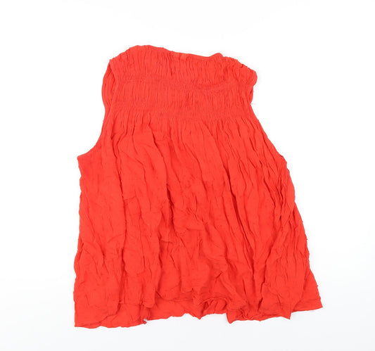 Gap Womens Red Viscose Basic T-Shirt Size L Round Neck