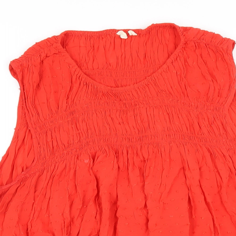 Gap Womens Red Viscose Basic T-Shirt Size L Round Neck