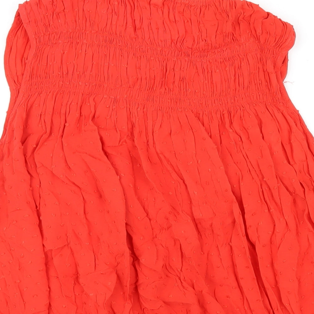 Gap Womens Red Viscose Basic T-Shirt Size L Round Neck