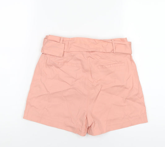 Glamorous Womens Pink Cotton Basic Shorts Size 8 Regular Zip