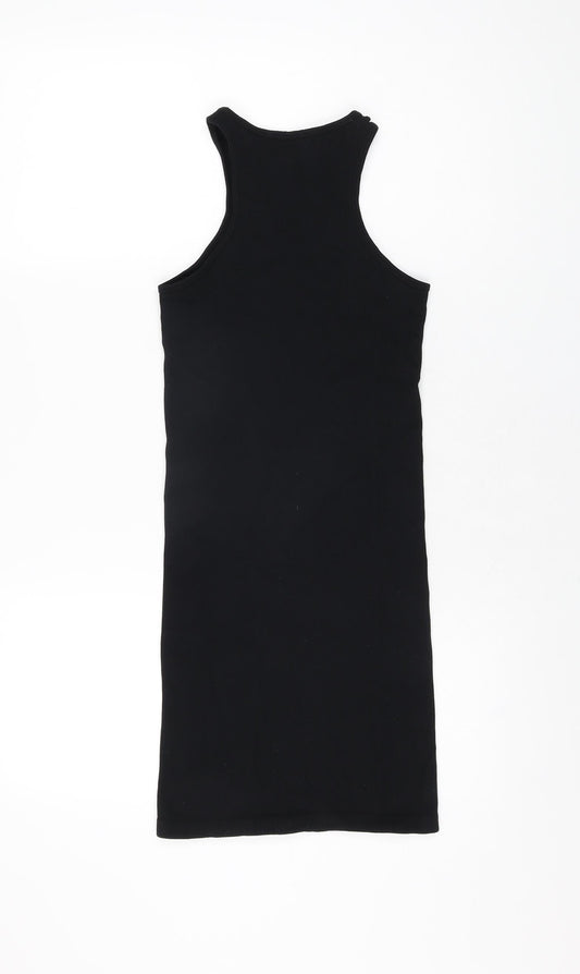 PRETTYLITTLETHING Womens Black Polyamide Mini Size S Round Neck Pullover