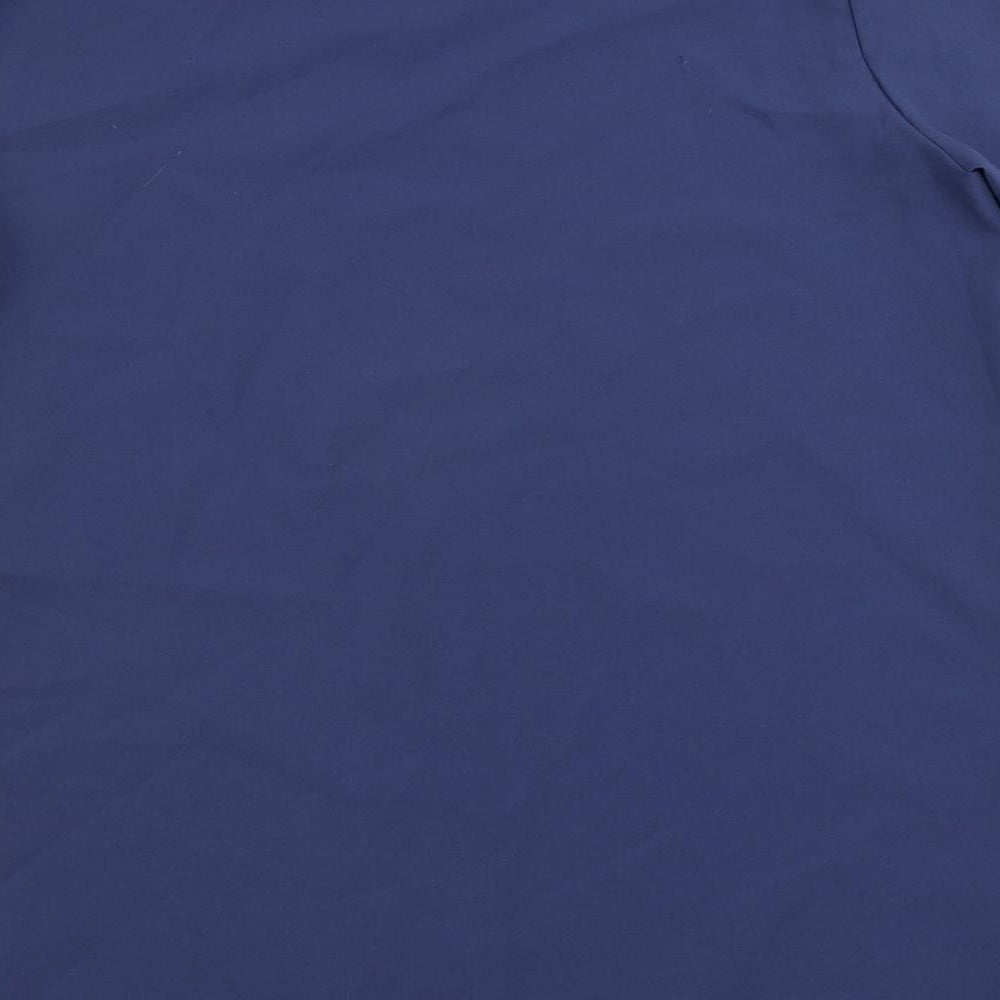 Password Womens Blue Polyester Basic Blouse Size 14 Round Neck