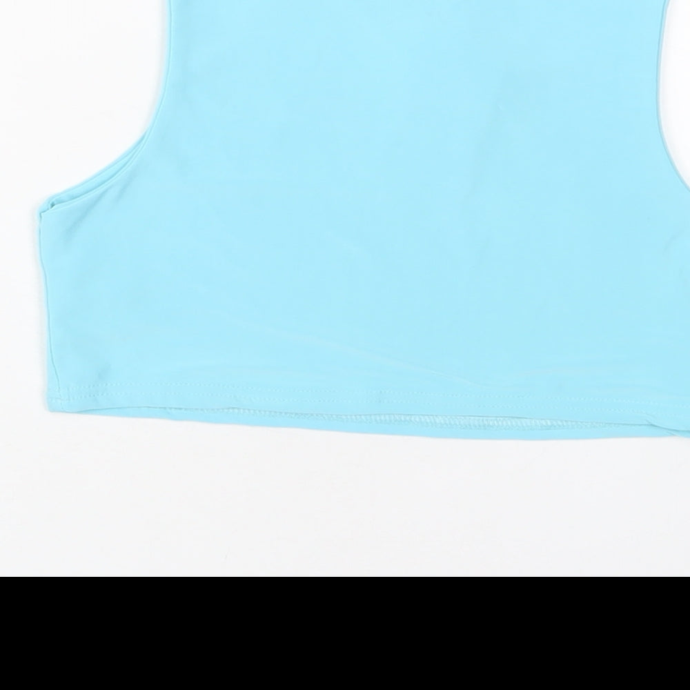 ASSOS Womens Blue Polyester Cropped Tank Size 8 Boat Neck