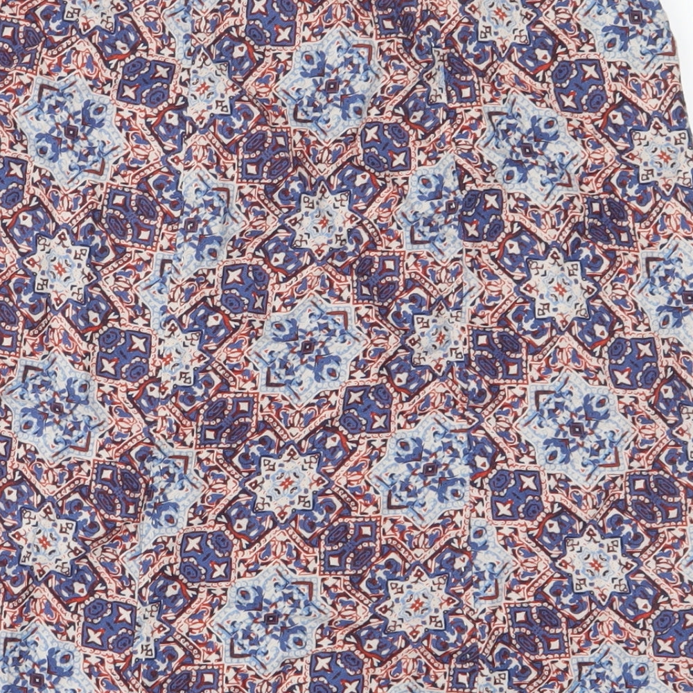 EWM Womens Multicoloured Fair Isle Linen A-Line Skirt Size 10