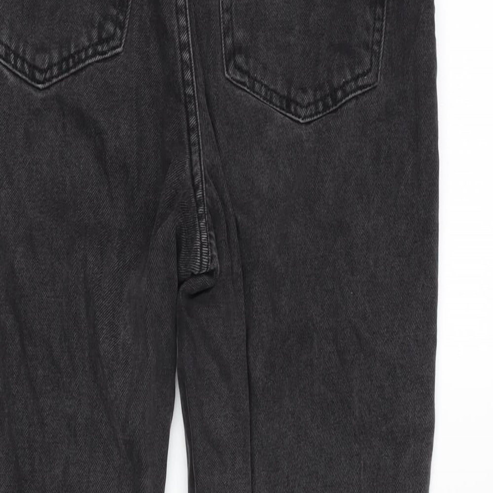 Brand and care label for Denim & Co. women’s grey cotton straight jeans, size UK 6, 25-inch leg regular zip