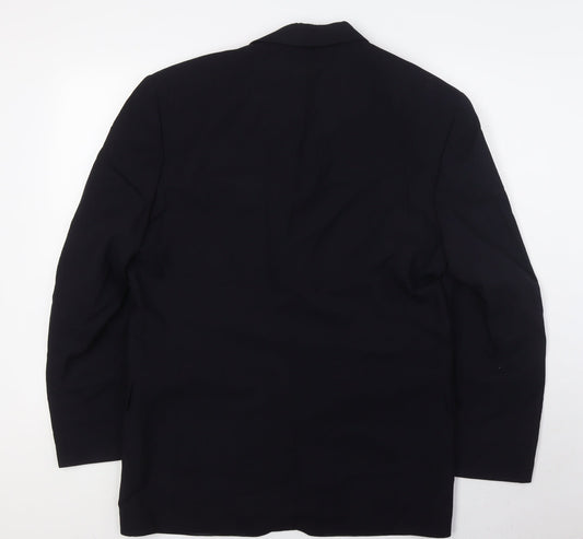 Jaguar Mens Blue Wool Jacket Suit Jacket Size 50 Regular