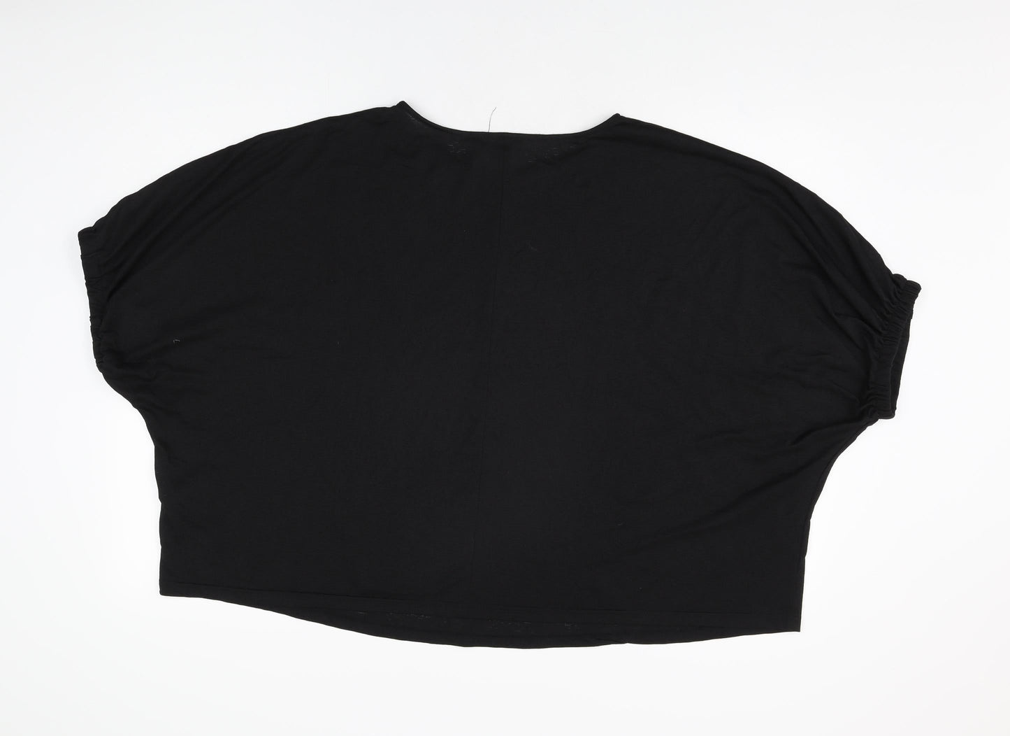 JD Williams Womens Black Polyester Basic T-Shirt Size 24 Round Neck