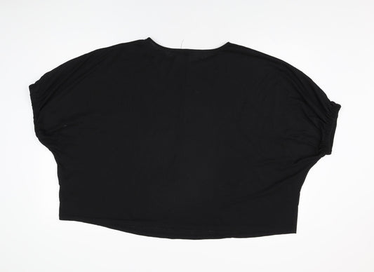 Womens UK Size 24 JD Williams Black Polyester T-Shirt