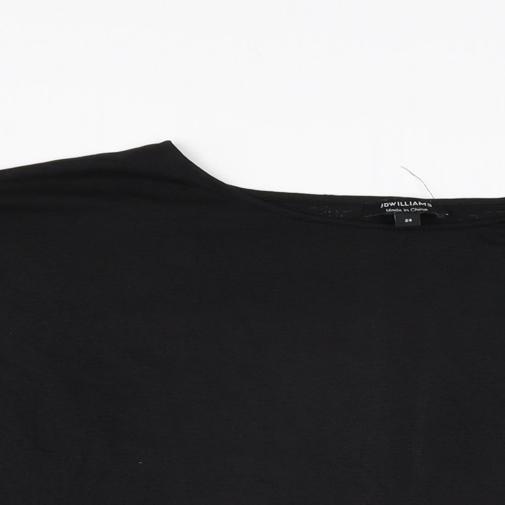 JD Williams Womens Black Polyester Basic T-Shirt Size 24 Round Neck