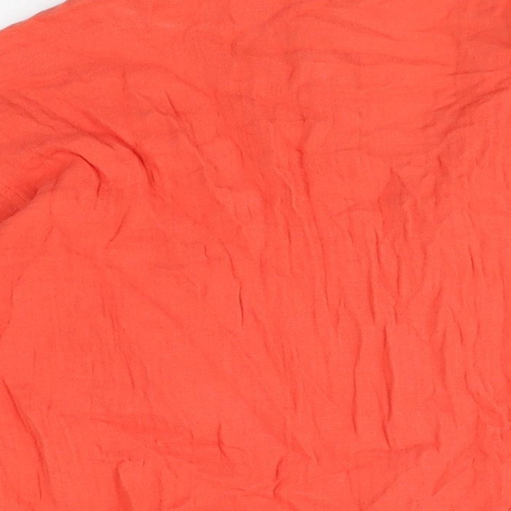 Eileen Fisher Womens Red Cotton Basic Button-Up Size M Collared