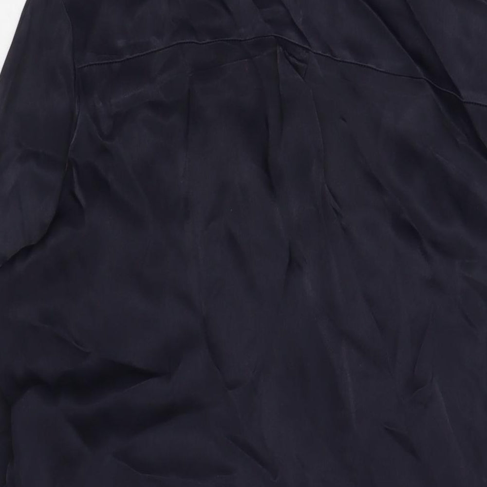 H&M Womens Blue Viscose Shirt Dress Size 10 Collared Button