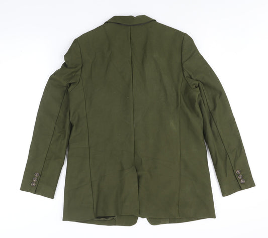 Marks and Womens Green Jacket Blazer Size 12 Button