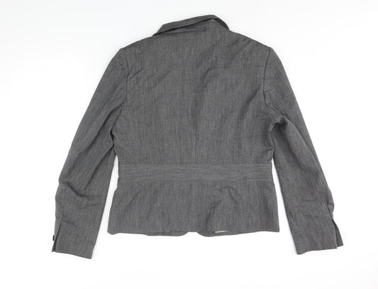 Essential Womens Grey Jacket Blazer Size 16 Button