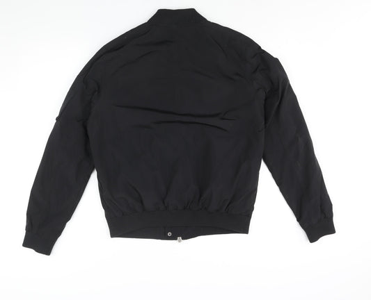Topman Mens Black Bomber Jacket Jacket Size M Zip