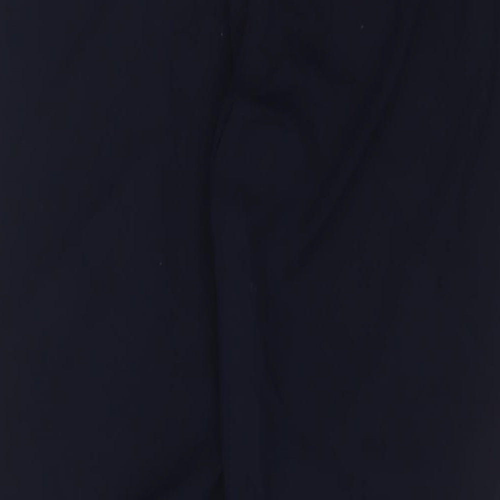 Marks and Spencer Womens Blue Polyester Trousers Size 14 L31 in Regular Hook & Eye