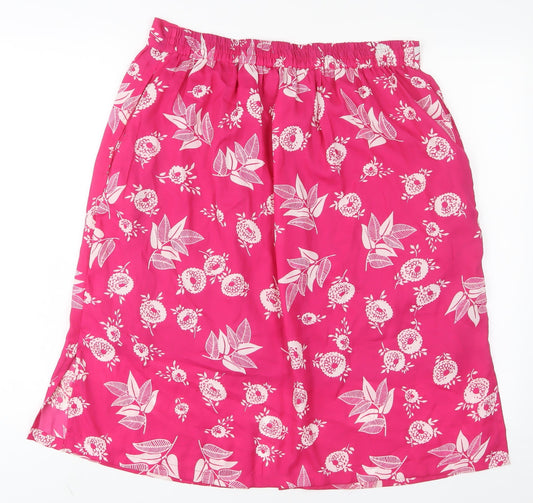 Elizabeth Scott Womens Pink Geometric Polyester A-Line Skirt Size S Button - S/M