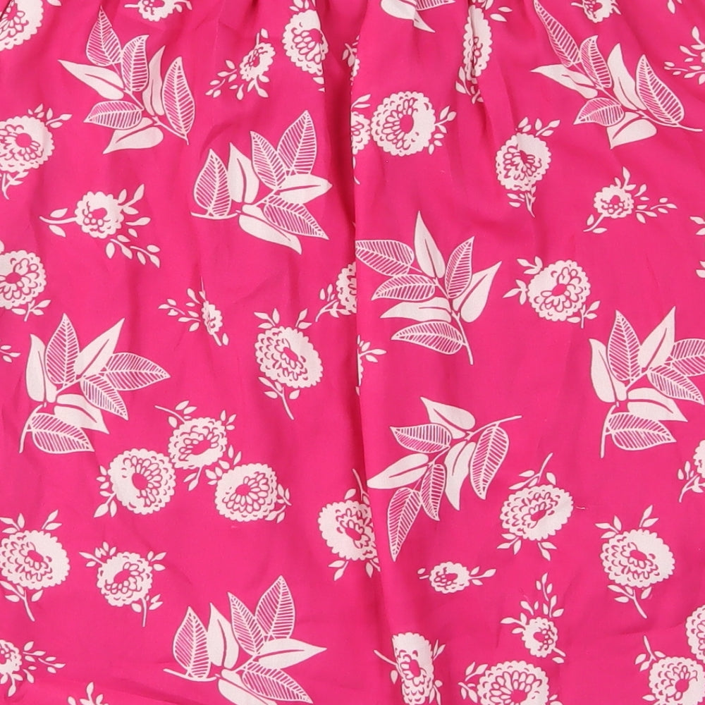 Elizabeth Scott Womens Pink Geometric Polyester A-Line Skirt Size S Button - S/M