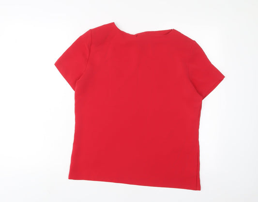 Womens UK Size 14 St Michael Red Polyester T-Shirt
