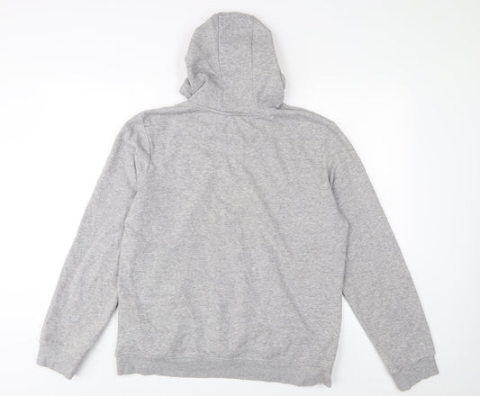 Brave Soul Mens Grey Cotton Pullover Hoodie Size L