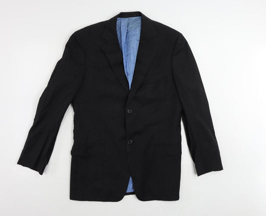 Super 110 Suit Supply Mens Black Wool Jacket Suit Jacket Size 36 Regular