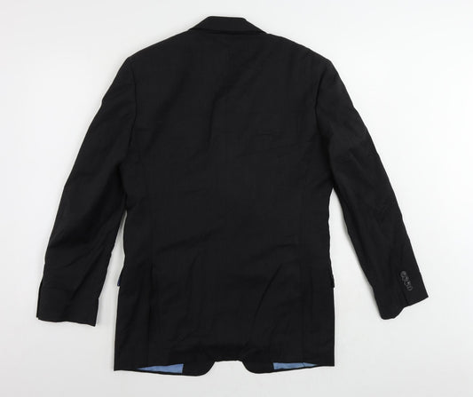 Super 110 Suit Supply Mens Black Wool Jacket Suit Jacket Size 36 Regular