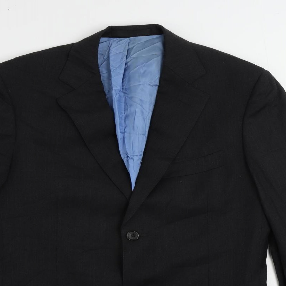 Super 110 Suit Supply Mens Black Wool Jacket Suit Jacket Size 36 Regular