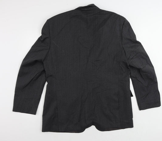 Sovereign Mens Grey Striped Wool Jacket Suit Jacket Size 44 Regular
