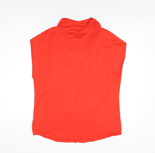 Womens UK Size M LANIDOR Red Lyocell T-Shirt